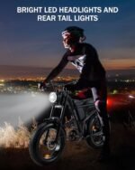 Riding'times 1500W Moped Style Electric Bike, 6-Layer Full Suspension Ebike, Max 28MPH & 37-150 Miles Electric Motorcycle, 750WH/1500WH Removable Battery, 20" Fat Tire Dirt Bike All Terrain - Image 6
