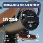 V50 Electric Bike for Adults,2000W Brushless Motor Up to 35MPH 70 Miles,20 in Fat Tire Ebike,48V 20 AH Removable Battery,7 Speed Gear Hydraulic Full Suspension Electric Motorcycle Bike - Image 3