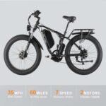 2000W Dual Motor Electric Bike for Adults, Full Suspension AWD Ebike, 35MPH 48V 22.4Ah Fat Tire Mountain Hunting E bikes, 26'' Hydraulic Disc Brake Adult Electric Bicycles for Men & Women - Image 3
