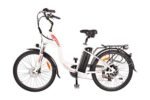 DJ City Bike 750W 48V 13Ah Step-Thru Power Electric Bicycle, Pearl White, LED Bike Light, Fork Suspension and Shimano Gear - Image 3