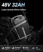 32Ah Electric Bike with 750W 28MPH Motor 20 inch Fat Tire Folding Electric Bike Urban City Commuter Ebikes for Adults Men Women with Baskets - Image 2