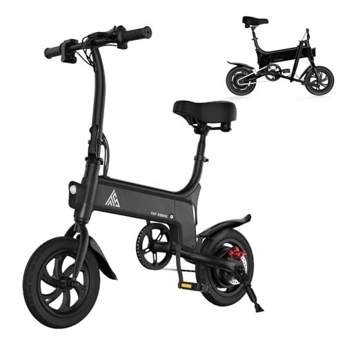 Version 1.0.0 TST Electric Bike for Adults, 12" Folding Electric Bicycle, Max Speed 16MPH Mini Bike, 450W Peak Motor, Max 15 Miles Range, Ebike with Disc Brakes, Pedal-Assist, UL2849 Certification - Image 1