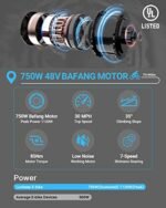 Electric Bike for Adults 1130W Peak BAFABG Motor 30MPH 48V 15AH Battery 60Miles Range Folding EBike, 20'' Fat Tire Foldable E-Bike with APP Control, Full Suspension, Hydraulic Brake Electric Bicycle - Image 2