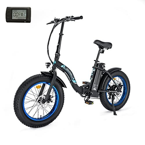 Version 1.0.0 ECOTRIC 20" Powerful Electric Bike for Adults 500W 36V Folding Fat Tire Bicycle 12.5AH Lithium Battery Ebike Rear Motor Alloy Frame Shimano 7 Speed Gear (Black/White) - Image 1