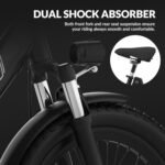 Electric Bike, 20" Fat Tire Step-Thru Electric Bicycle, 900W Peak Motor 45 Miles 20MPH Top Speed, Dual Suspension & 7-Speed Folding Ebike for Adults with Rear Rack - Image 2