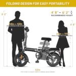 Electric Bike for Adults, Ebike,14" Folding Electric Bike 350W 36V 12Ah Built-in Battery 20MPH,20+Miles,3 Riding Modes, Commuting - Image 2