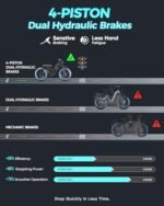 eAhora (2024 Upgraded) Romeo Pro Peak 1600W Electric Mountain Bike 60Ah Ebike Long Range Electric Bike Dual 4-Position Hydraulic Brakes 26 * 4.0 Full Suspension Electric Bike - Image 6