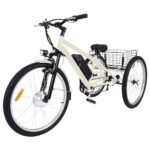 26 Inch 24 Inch Adult Electric Tricycle 3 Wheel Mountain Electric Bicycle with Basket, 350W Brushless Motor, 36V 10Ah Removable Battery, 7 Speed Ebike Trike for Men Women