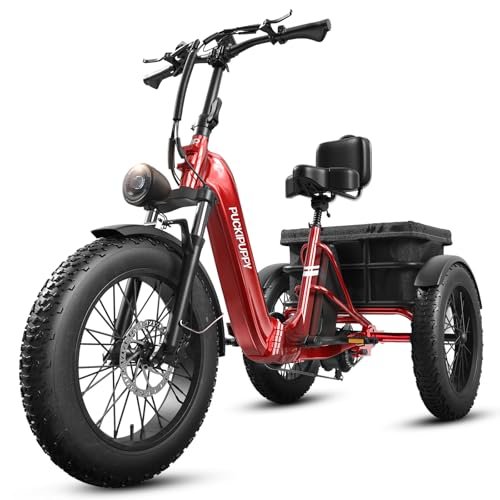 Version 1.0.0 Electric Tricycle for Adult with 750W Motor, 60 Miles Range Pickup Class Trike, 500 Lbs Load Electric Trike with Rear Differential and 20” Fat Tires, 48V 18AH Cell Battery, Husky - Image 1