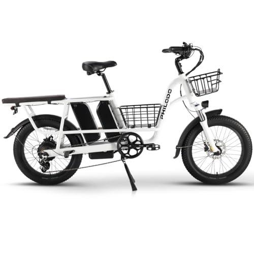Version 1.0.0 Electric Bike for Adults,1000W 450lbs Capacity Cargo Ebike, 48V 17.5Ah/35Ah Single/Dual Battery, 20"×3.0" Fat Tire 32MPH Electric Bicycle with Basket and Rear Rack for Carrying Passenger - Image 1