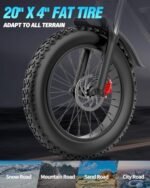 Electric Bike for Adult, 1000/1500W Motor 20 inch Fat Tire Ebike,Up to 30/33MPH & 50-70Miles,15/20AH Removable Battery, 7 Speed Gear Hydraulic Brakes Electric Motorcycle Bicycle - Image 6