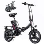 S14/S16 Electric Bike for Adults, Max 19/22 MPH Speed & 28/50 Miles Range (PAS), 500W/750W Peak Motor and Lightweight & Portable, Shock Absorbers Electric Bicycle, Foldable ebike for Adults