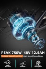 Electric Bike for Adults with 750W Brushless Motor 28MPH Commuting Electric Mountain Bike 48V Removable Battery 12V LED Headlight 4.0 Fat Tire Electric Bicycle for Snow/Beach/Flat/Mountain - Image 4