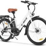 Electric Bike for Adults, 26 inch Step Thru Electric Bicycle with 36V Removable Battery and 7-Speed Gears, 500W Brushless Motor Cityrun Ebike Electric Street Bike