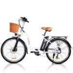 Electric Bike for Adults, 350W(Peak 500W), Up to 45 Miles, Removable Battery, 26" Commuter Electric Bicycle, Rear Rack, Bike Basket, Certified to UL Standard 2849