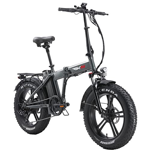 Version 1.0.0 RKS Foldable Electric Bike with 750W Motor, Electric Bicycle with 48V 14.5Ah Battery, 20'' Fat Tires, LCD Display, Front and Rear LED Lights, 7-Speed Gears, Up to 20 Mph (Anthracite Gray) - Image 1