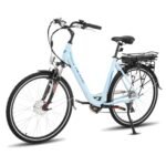 HILAND Electric Bike for Adults, Women's and Men's 700C 250W EBike with Throttle, 36V 7.8Ah Removable Battery, 20 MPH Commuter Cruiser Electric Bicycle, 7-Speed, Step Through