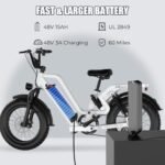 G-FORCE RS Electric Bike for Adults w/ 1300W Peak Ebike, Magic Full Suspension & 28mph Electric Mountain Bike, 60/100 Miles Hydraulic Brakes E Bike 20 * 4 Fat Tire, 15/25Ah Removeable Battery UL2849 - Image 6