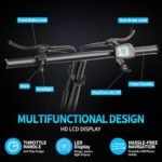 Electric Bike for Adults, 500W Peak Motor, 25MPH 35Miles Rang Folding Commuter E Bike with Full Suspension, 48V 15AH Battery Adult Electric Bicycles for Men Women, 14" Tires, LCD Display - Image 6