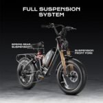 eAhora Luna 1000W Electric Bike for Adults 30-33MPH 80Miles Long Range Full Suspension Electric Mountain Bike 48V 15A Dual Hydraulic Brakes EBike for Commuting(Upgraded) - Image 4