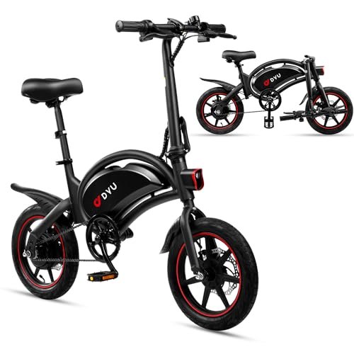 Version 1.0.0 DYU Electric Bike for Adults Teens, D3F 14 in Folding Electric Bicycle,Commuter City E-Bike with 250W Motor and 36V 10AH Lithium-Ion Battery,40-45 Miles Travel Range - Image 1