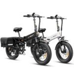 Jasion X-Hunter Electric Bike for Adults 1400W Peak Motor 30MPH Max Speed 624WH Removable Battery 20 * 4.0 Fat Tire Foldable Ebike Full Suspension 7-Speed Bicycles with 2 Saddle Bag