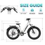 Electric Bike for Adults,Fat Tire Electric Bike,Commuter Ebike,Peak 1300W,48V 15Ah Removable Battery, 60Miles Range 28Mph 7-Speed Gear,Beach Electric Bike for Women - Image 4