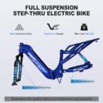 FREESKY 1200W Motor 48V 20Ah Battery with Samsung Cells Full Suspension,32 MPH Step-Thru Folding Electric Bike for Adults, 20'' Fat Tire Dual Hydraulic Brakes Electric Bicycle with Rear Basket - Image 5