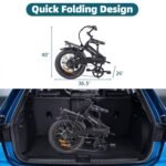 Folding Electric Bike for Adults, 20"×3.0 Fat Tire Electric Bicycle, 280.8Wh Battery Ebike, 20MPH Electric Cargo Bike with LCD Color Display & 6 Speed Gears (Fits for 5'0"+) - Image 6