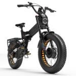 Electric Bike for Adults, LANKELEISI X3000 MAX Folding Dual Motor 2000W E Bike, 30MPH 48V 20Ah Removable Samsung Battery 7 Speed 20"*4.0" Fat Tire Electric Bicycle MTB