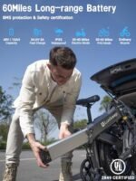 Electric Bike for Adults 1200W Peak Motor 30MPH 60 Miles 48V 15AH (720WH) Battery Folding Electric Bike 20 Inch Fat Tire Ebike Foldable Ebikes for Adults Electric Bicycle with UL 2849 Certified - Image 3