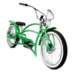 Tracer Beyond Pro 26'' Classic Stretch Chopper EBike with Spring Suspension Classical Fork, disc Brake and hi-Rise Steel Handlebar (Green)