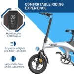 Hiboy C1 Electric Bike for Adults, Max 20MPH Speed & 43.5 Miles Range（PAS）, 500W Peak Motor and Removable Battery, Front Suspension Electric Bicycle, 14" Foldable ebike for Adults and Teens - Image 4