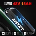 EB26 Electric Bike for Adults 1000W/peak 1500W Electric Bicycle 48V 15AH Battery Electric Bike 26" Fat Tire Mountain 31mph Shimano 7 Speed Gears Dual Shock Absorber Electric Bike (Green) - Image 3