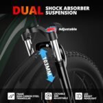 EB26 Electric Bike for Adults 1000W/peak 1500W Electric Bicycle 48V 15AH Battery Electric Bike 26" Fat Tire Mountain 31mph Shimano 7 Speed Gears Dual Shock Absorber Electric Bike (Green) - Image 4