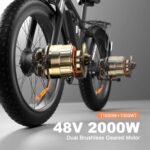 2000W Fat-Tire Electric-Bike for Adults，Dual Motor e Bike 48V 22.4AH with Hydraulic Shock Absorber 35MPH,26” Fat Tire Electric Bicycle for Snow Beach Mountain Off Road Commuter - Image 2