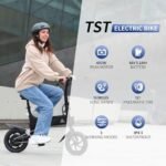 TST Electric Bike for Adults, 12" Folding Electric Bicycle, Max Speed 16MPH Mini Bike, 450W Peak Motor, Max 15 Miles Range, Ebike with Disc Brakes, Pedal-Assist, UL2849 Certification - Image 2