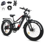 Adult Electric Bike,1500W/750W, 52V 21/19Ah 37/32MPH 30-60Miles, 26-inch Fat Tire Electric Bike Full Suspension Electric Mountain Bike with Dual Disc Brakes