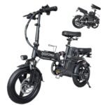 Foldable Ebikes for Adults 400W Motor, 14 Inch City Commuter EBIKE,with MAX 48V 30AH Removable Battery 70 Miles, Multi-Shock Absorption,UP to 20MPH