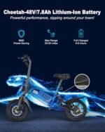 ANCHEER 14" Folding Electric Bike for Adults, 22MPH Ebike with 350W Motor[Peak 500W], 48V 374Wh Battery, Dual Shock Absorber,Brake Taillight, Cruise Control, UL 2849 Certified Electric Bicycle - Image 2