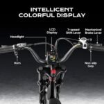 eAhora Luna II Peak 1500W Dual Motor Electric Bike for Adults, 7-Speed 33MPH 48V 20Ah E Bike, 20 * 4.0 Puncture Proof Fat Tires Hydraulic Brake Full Suspension Electric Bike, with UBS Wharging Port - Image 6