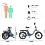 Electric Bike for Adults, 20" Fat Tire E Bike 750W 20MPH Removable Folding Electric Bike, 48V/14Ah Battery 55-120KM,All Terrain tire Electric Bicycles - Image 6