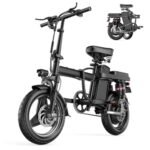 Electric Bike for Adults, Foldable Electric Bike, 500W Motor, Up to 25 MPH and 20-30 Miles Long Range, 48V 15Ah Removable Battery, Ebike with 14" Pneumatic Tire, Electric Mini Bike