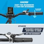 HAOQI Electric Bike for Adults, 750w(Peak 1300w) Brushless Motor,48V 27.8Ah Dual Battery for 90-120 Miles Range,20 * 4" Fat Tire Cargo Ebike, 450lbs Weight Capacity with Front and Rear Baskets - Image 3