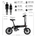 RANHOT 14'' Folding Electric Bike for Adults,Ebike with 36V 7.8Ah Battery,20 Mph Max Speed，Power by 500W Commuting E-Bike, Weighs Only 39lbs - Image 6