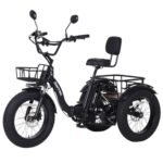 Electric Tricycle for Adults, 750W(Peak 1350W), 48V13Ah Ebike, 20"x4.0" Aluminum Folding Fat Tire 3 Wheel Electric Trike, Max 20MPH Hydraulic Brake, Rear Motor Differential