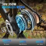 HOTEBIKE Electric Bike for Adults with 350W Motor 36V 10Ah Removable Battery 26" Ebike Cruiser Electric Bicycle Step-Thru Commuter Bike 21 Speed & Front Suspension - Image 3