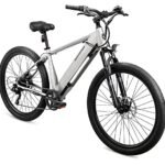 Schwinn Marshall Electric Hybrid Bike for Adults, Step-Though and Step-Over Aluminum Frame, 250W Motor, Removable Battery, 7-Speed, 27.5-Inch Wheels, Head and Tail Lights