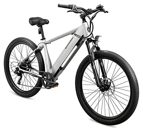 Version 1.0.0 Schwinn Marshall Electric Hybrid Bike for Adults, Step-Though and Step-Over Aluminum Frame, 250W Motor, Removable Battery, 7-Speed, 27.5-Inch Wheels, Head and Tail Lights - Image 1