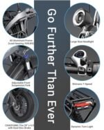 Electric Bike for Adults 1200W Peak Motor 30MPH 60 Miles 48V 15AH (720WH) Battery Folding Electric Bike 20 Inch Fat Tire Ebike Foldable Ebikes for Adults Electric Bicycle with UL 2849 Certified - Image 5